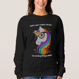 quote Nope Not Today Satan Unicorn Graphic Tee