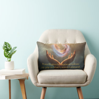 Quote of Finding Peace Lumbar Cushion