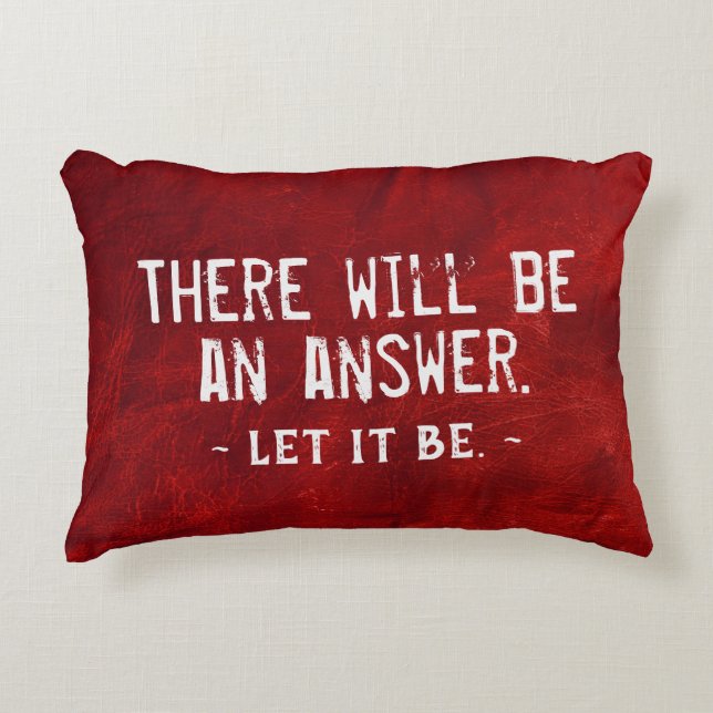 Quote On Red Leather Decorative Cushion (Front)
