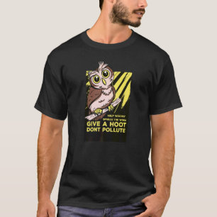 Quote Owl Give A Hoot Distressed And Faded Retro T-Shirt