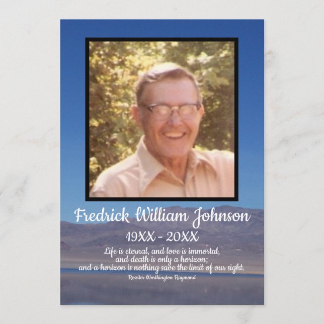 Quote Photo Lake and Mountain Background Funeral  Programme (Front)