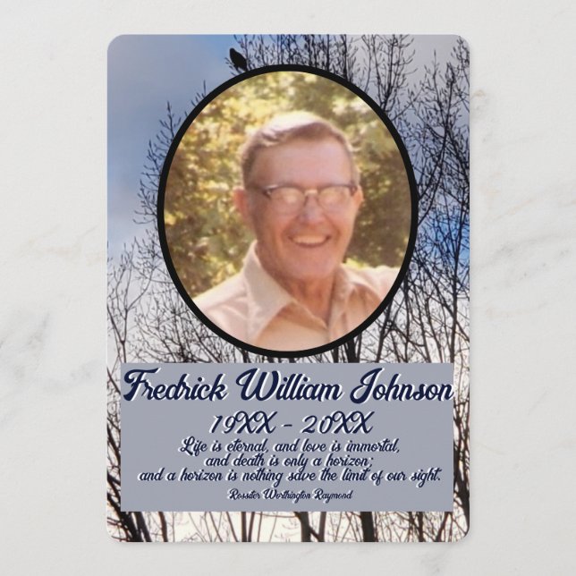 Quote Photo Pine Tree Forest Background Memorial P Programme (Front)