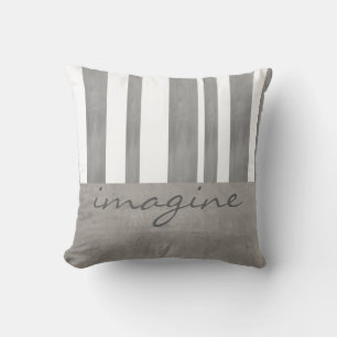 quote pillow grey and white stripes