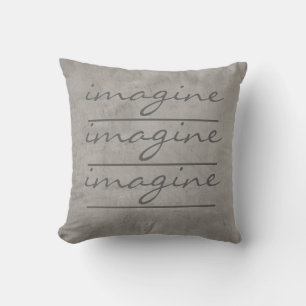 quote pillow imagine on grey