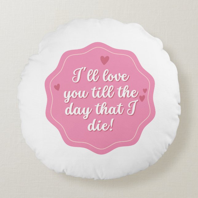 Quote | Pink | Pastel Round Cushion (Front)