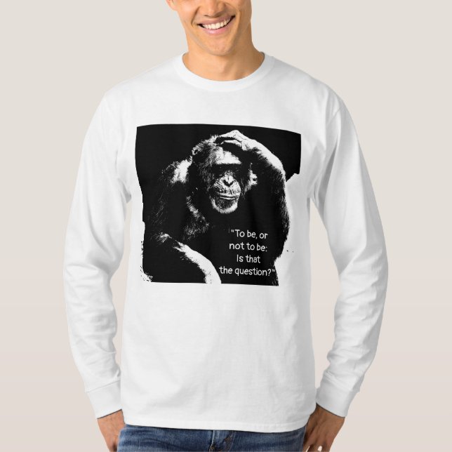 Quote Pop Art Thinking Monkey Men's Long Sleeve T-Shirt (Front)