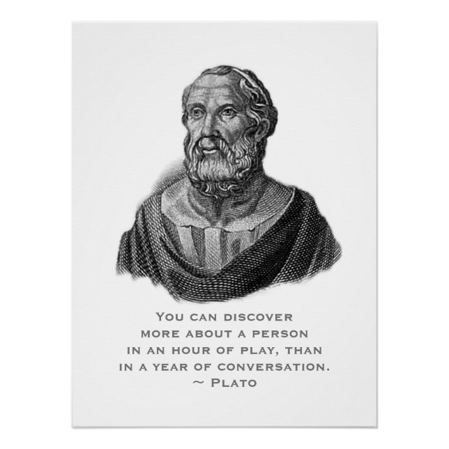 Quote Portrait of Ancient Greek Philosopher Plato Poster (Front)