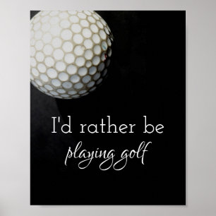 quote poster for golfers black and white