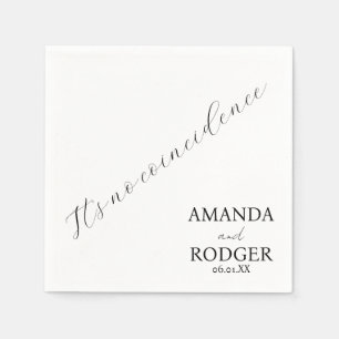Quote Pretty Script Black and White Wedding  Napk Napkin
