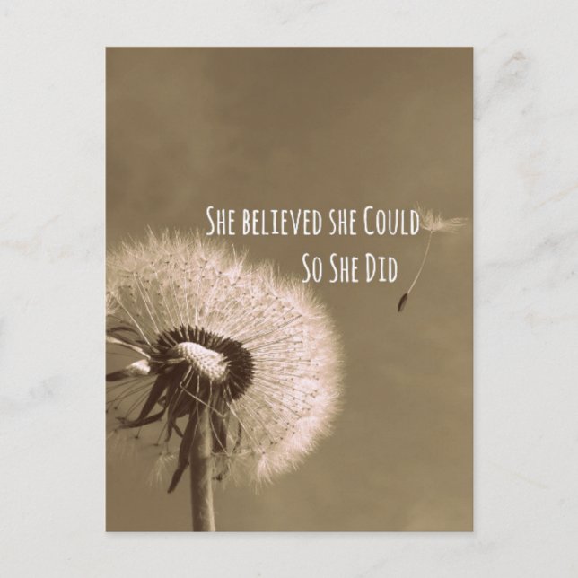 Quote: She believed she could so she Did Postcard (Front)