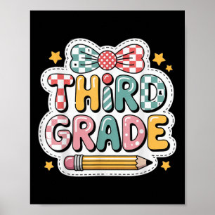 Quote Third Grade Coquette Bow Back To School  Poster