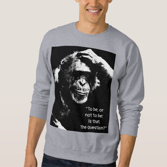 Quote To be or not to be Men's Modern Elegant Grey Sweatshirt (Front)