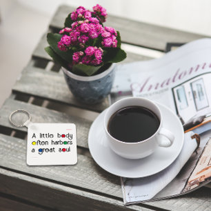 Quote white black colourful letter great soul key ring