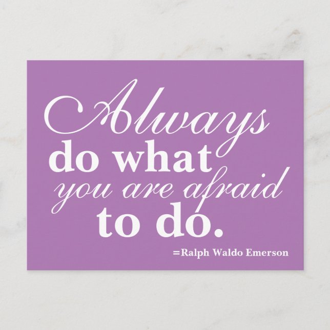 Quoteable - Do What You Fear Most Purple and White Postcard (Front)