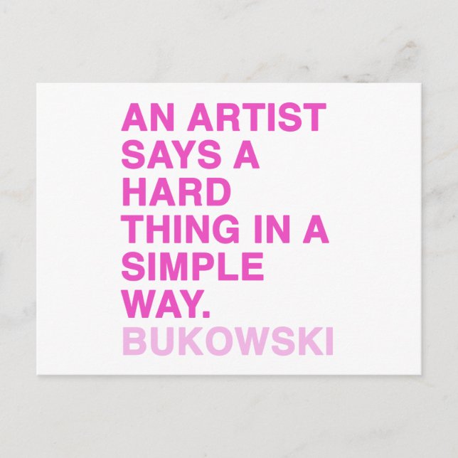 Quotes by Charles Bukowski Postcard (Front)