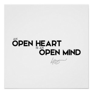 QUOTES: Dalai Lama - Open heart, Open mind Poster