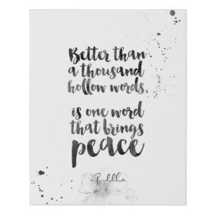 Quotes From Buddha About Peace Faux Canvas Print