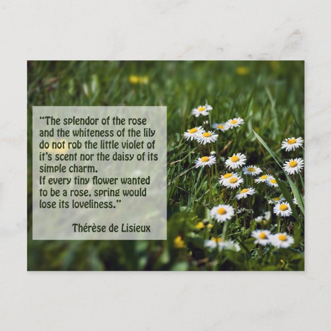Quotes from St Therese Postcard (Front)