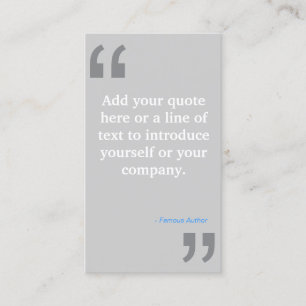 QUOTES in LT GRAY Designer Business Card