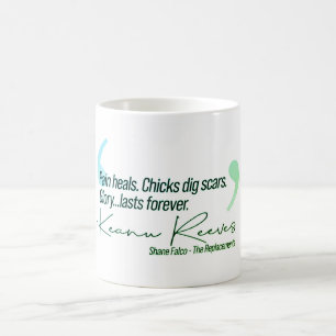 Quotes Keanu - Pain Heals - Green & Blue Coffee Mug