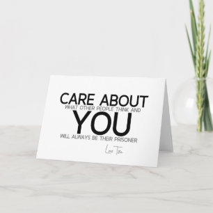 QUOTES: Lao Tzu: Care about you Card