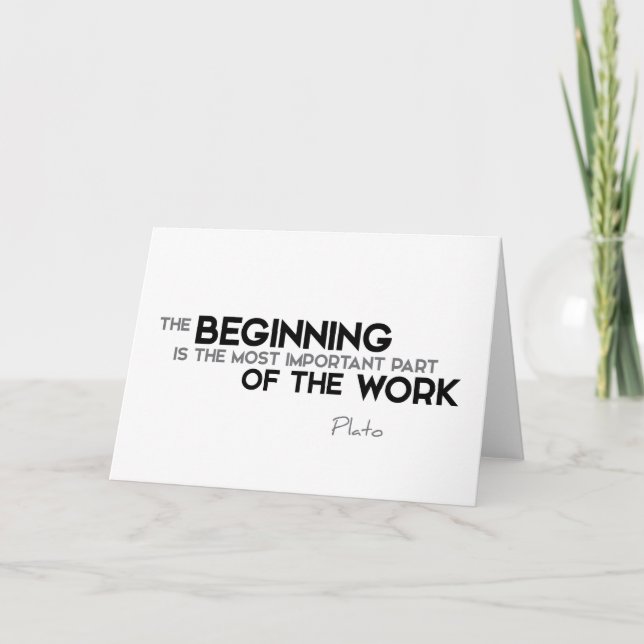 QUOTES: Plato: The beginning, work Card (Front)