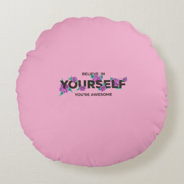  Quotes Printed Round Pillow (Front)