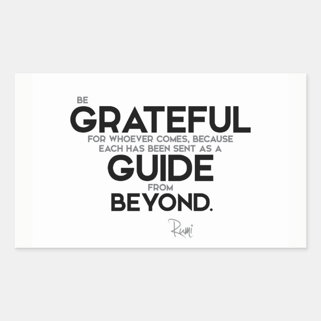 QUOTES: Rumi: Guide from beyond Rectangular Sticker (Front)