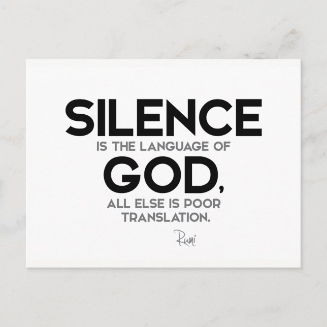 QUOTES: Rumi: Silence Postcard (Front)