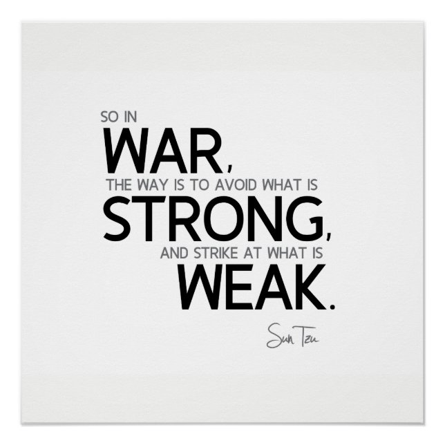 QUOTES: Sun Tzu: Avoid strong, strike weak Poster (Front)