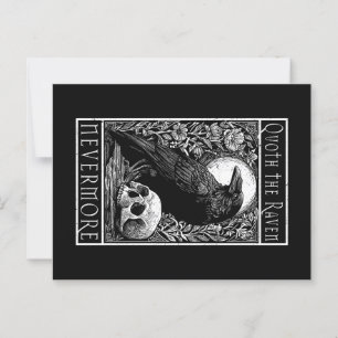 Quoth the Raven - Nevermore - Edgar Allan Poe art Postcard