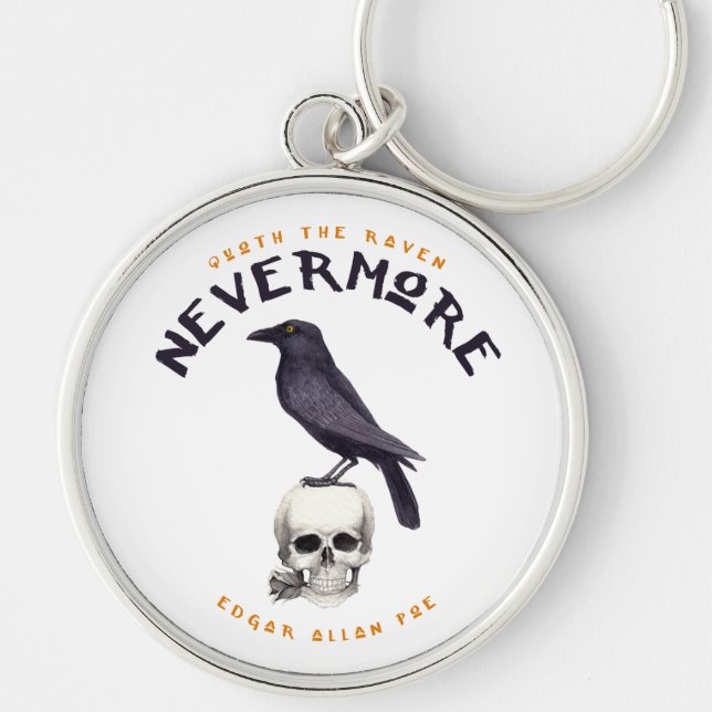 Quoth the Raven Nevermore - Edgar Allan Poe Key Ring (Front)