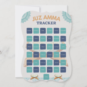 Quran Juz 30 Tracker with all surah names in Blue 