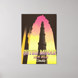 Qutub Minar New Delhi India travel poster Canvas Print