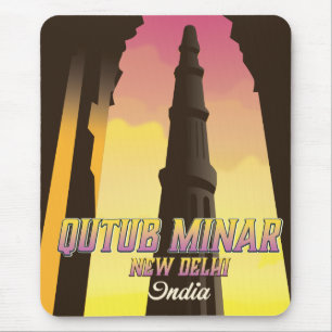 Qutub Minar  New Delhi India travel poster Mouse Pad