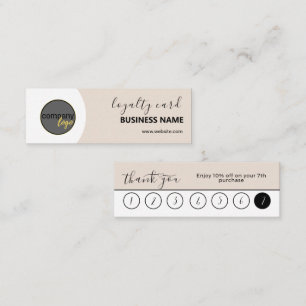 QYSTER WHITE BLACK BUSINESS LOGO 7 LOYALTY CARD