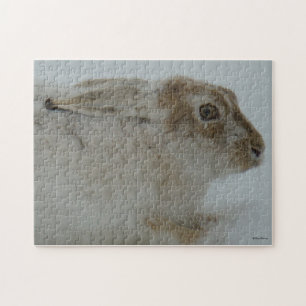 R11 Snowshoe Hare Head Shot Jigsaw Puzzle