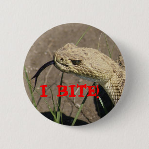 R8 Prairie Rattlesnake Head Shot 6 Cm Round Badge