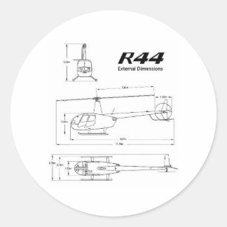 R-44 Robinson Classic Round Sticker