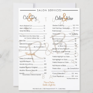 R&B Gold Graphic Service Menu