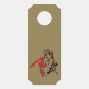 R & B Manga, Neko Catgirl Furry Loli Anime Door Hanger