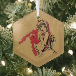 R & B Manga, Neko Catgirl Furry Loli Anime Glass Tree Decoration