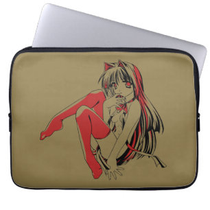 R & B Manga, Neko Catgirl Furry Loli Anime Laptop Sleeve