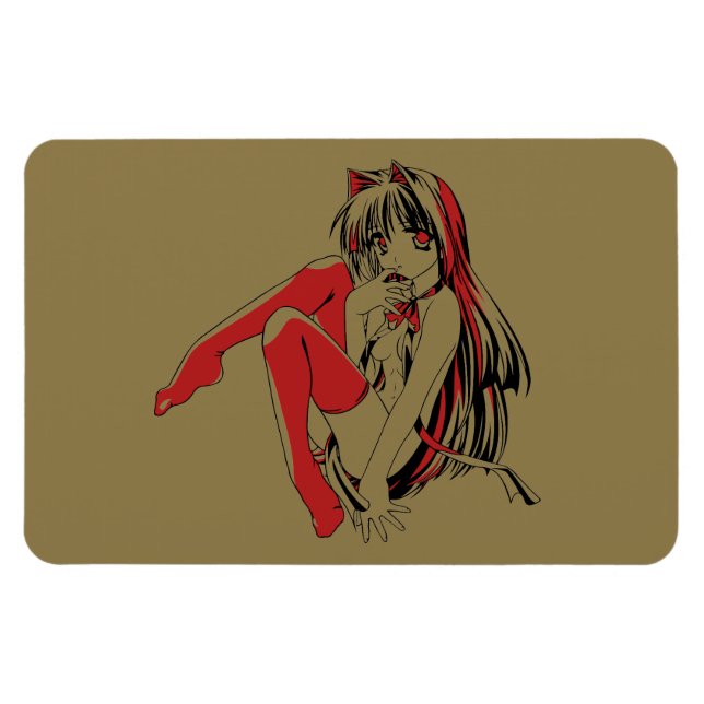 R & B Manga, Neko Catgirl Furry Loli Anime Magnet (Horizontal)