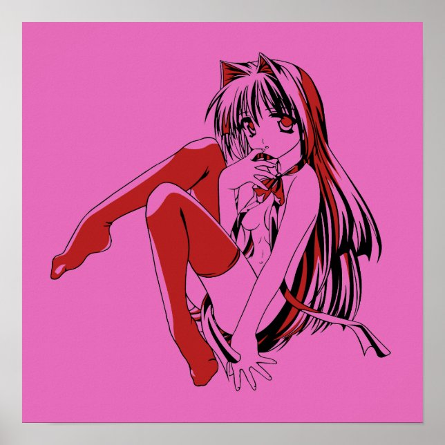 R & B Manga, Neko Catgirl Furry Loli Anime Poster (Front)