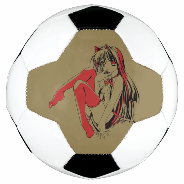 R & B Manga, Neko Catgirl Furry Loli Anime Soccer Ball (Front)