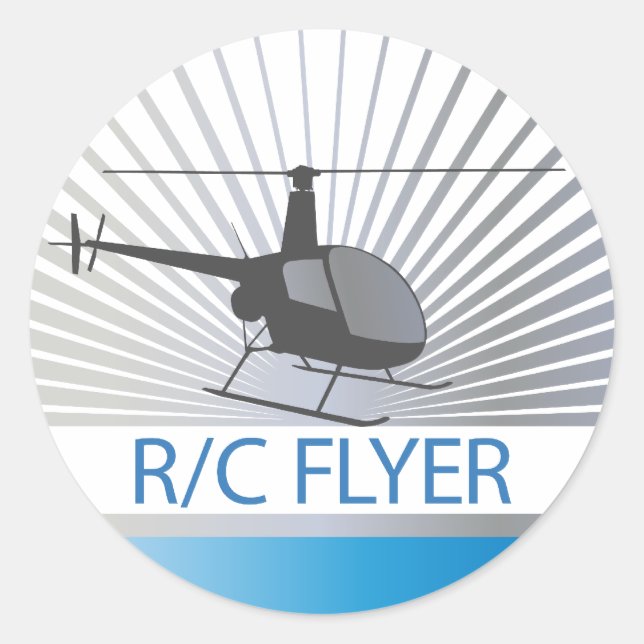 R-C Flyer Copter Classic Round Sticker (Front)