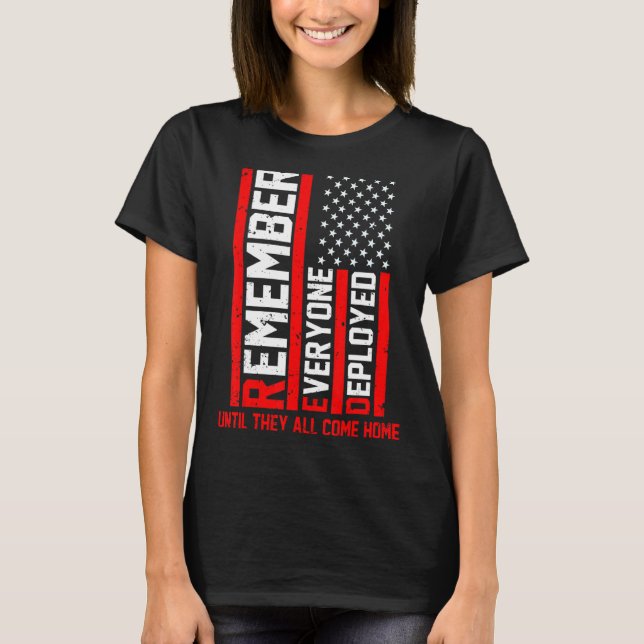 R E D Soldiers Remember Everyone Deployed R E D Fr T-Shirt (Front)
