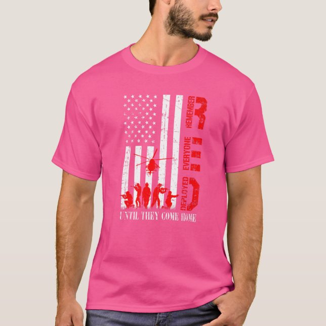 R E D Soldiers Remember Everyone Deployed R E D Fr T-Shirt (Front)