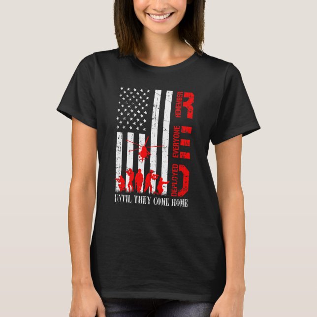 R E D  Soldiers Remember Everyone Deployed R E D   T-Shirt (Front)